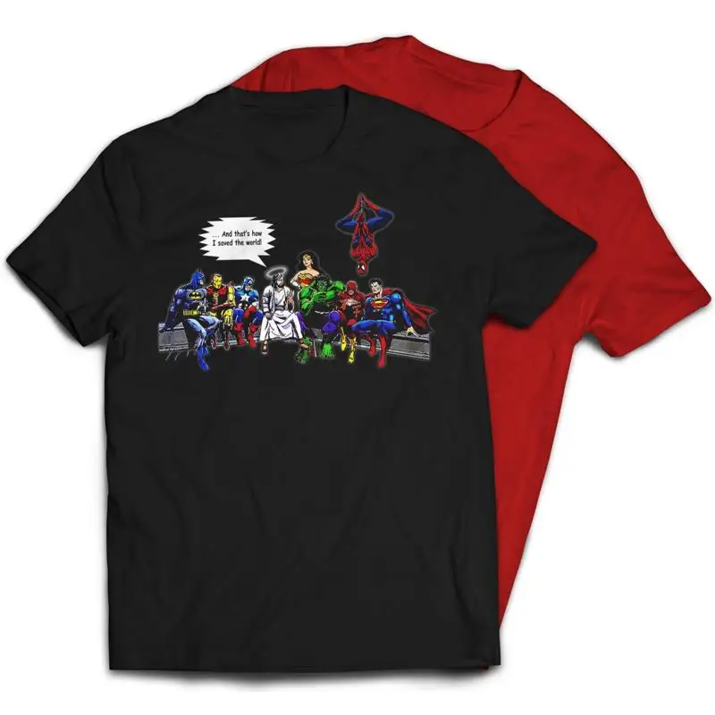 Y eso es cómo me salvó el mundo Jesús y camiseta de superhéroes