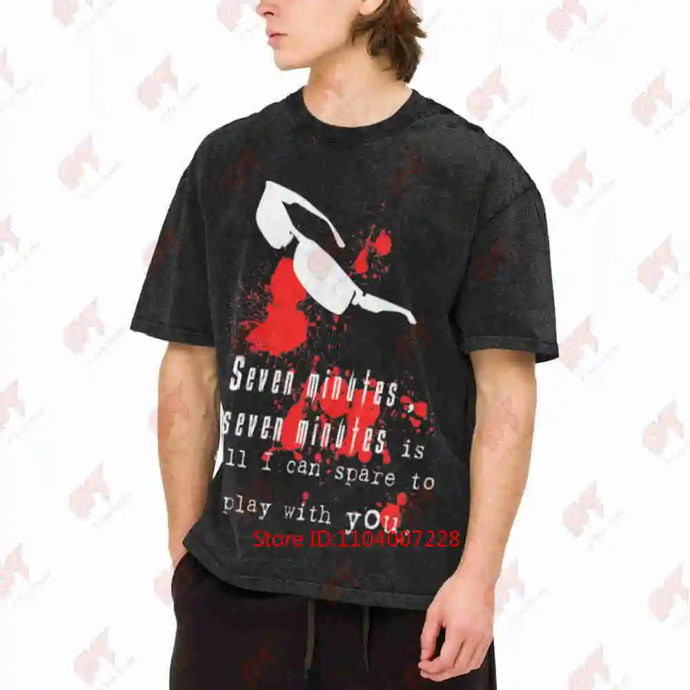 Seven Minutes Wesker Quote Vintage Washed Tee Pure Cotton T-Shirt