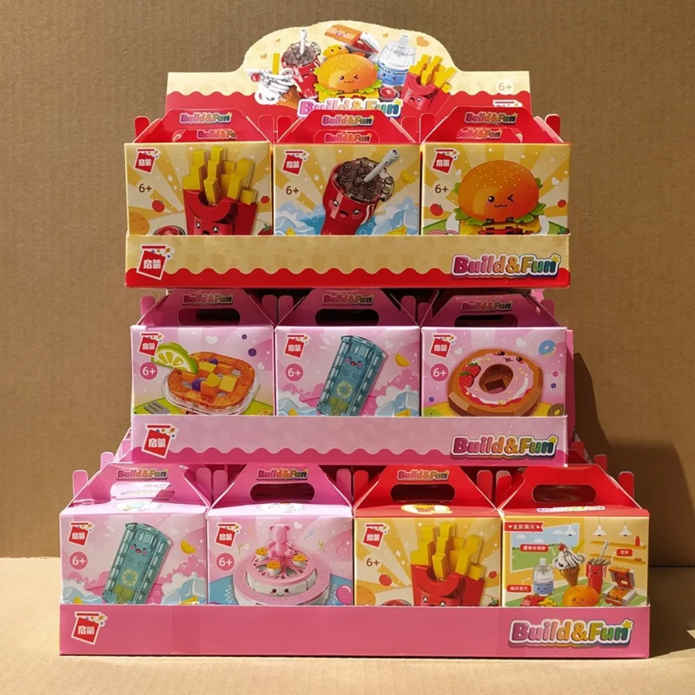 Keeppley Burger und Pommes Frites Montage Bausteinmodell Kreatives Kinder-Fast-Food-Restaurant Spielen mit Spielzeug Geschenken