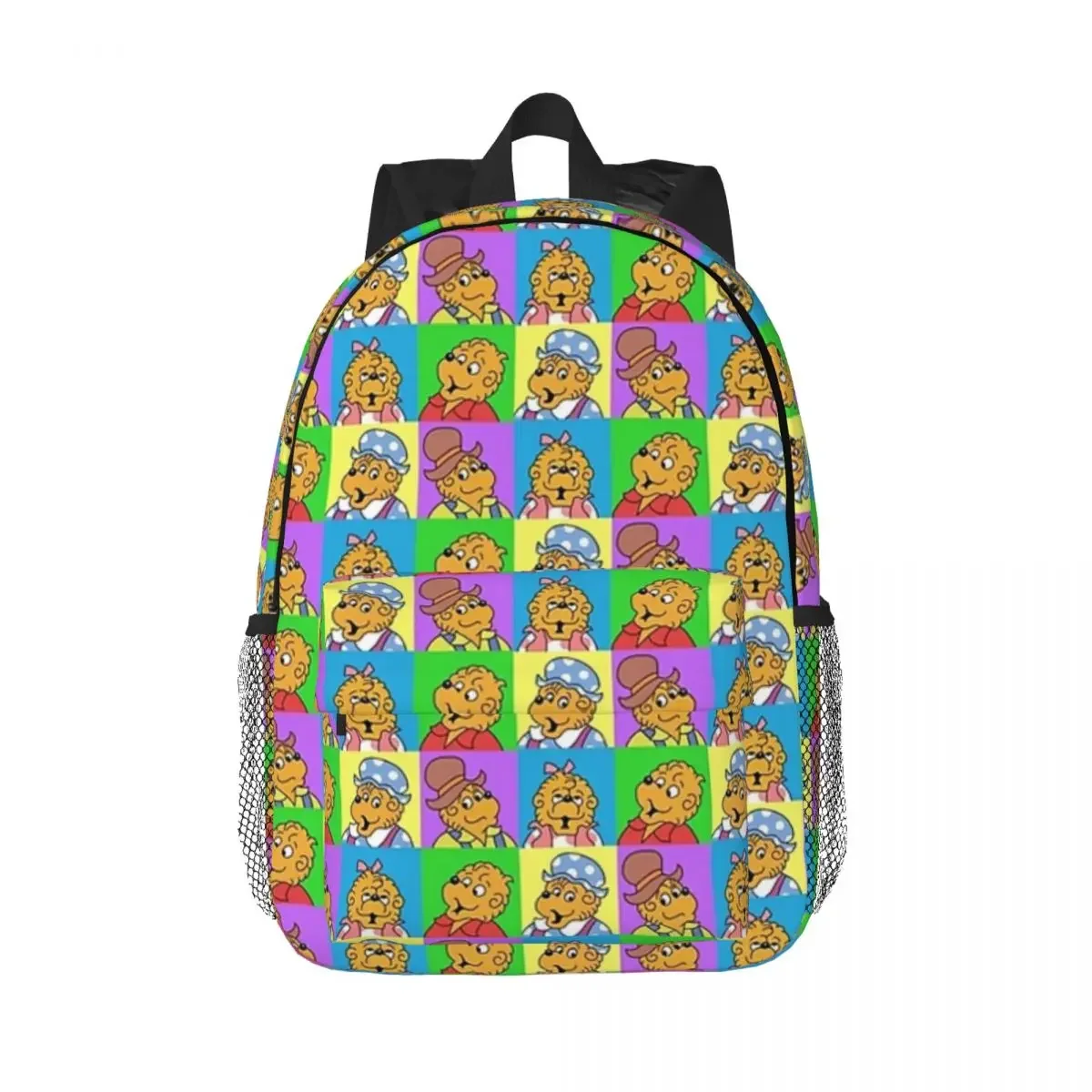 Berenstein Bears Family Pop Fan Art Squares Backpacks Boy Girl Bookbag Fashion Students School Bags Laptop Rucksack Shoulder Bag