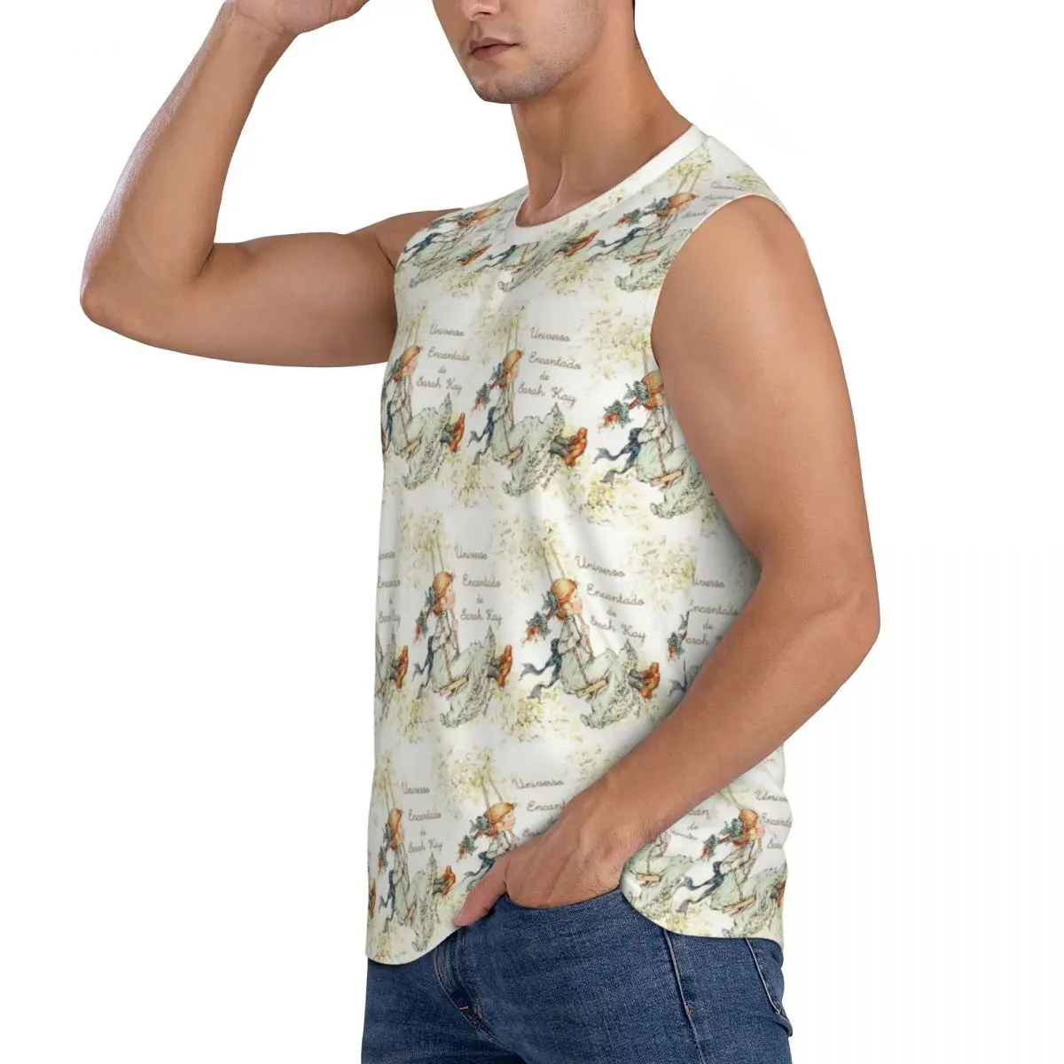Sarah Kay Girl Men Sleeveless Tank Tops Quick Dry Breathable Gym Fitness Running Summer Casual Sport Vest