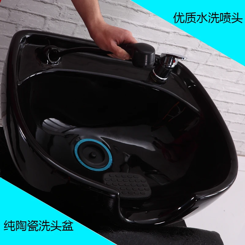 Nordic Luxury Shampoo Chairs Modern Ceramic Barber Shop Shampoo Bed Ergonomics Comfort Salon Furniture Silla Peluqueria FYSC