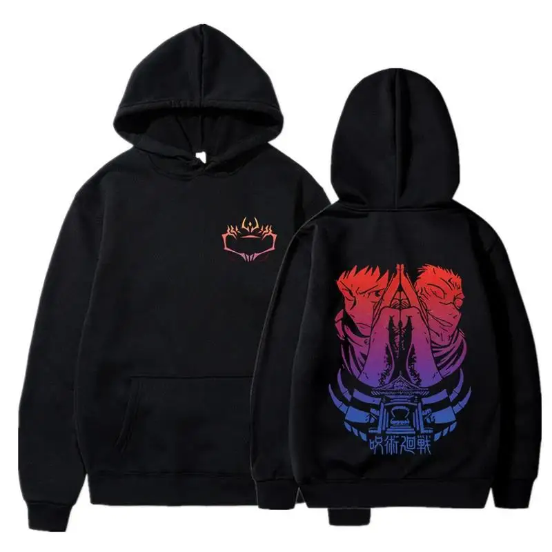 

New autumn and winter anime print hooded Jujutsu Kaisen men's long-sleeved new sweatshirt women's Harajuku streetwear jumper