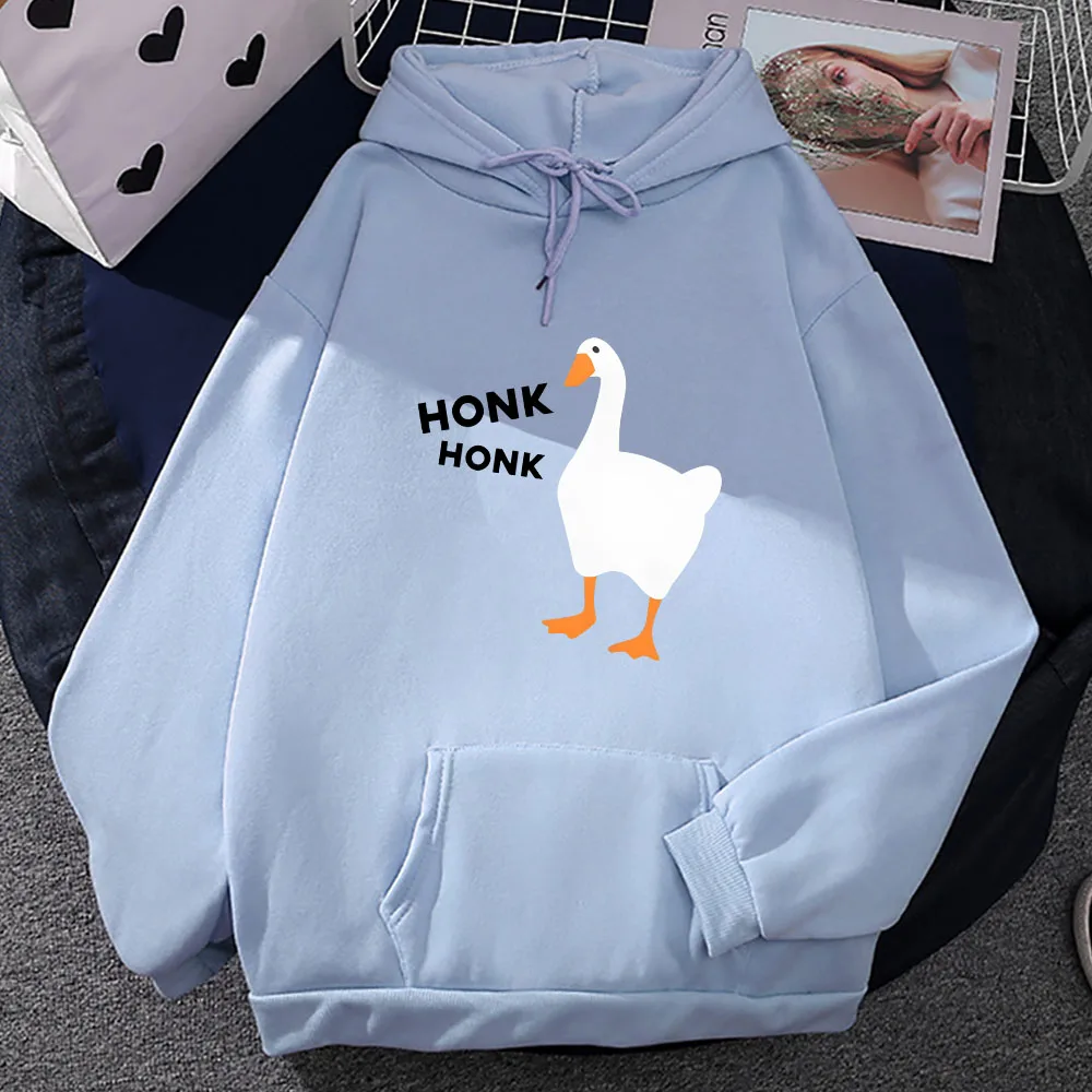 Honkus Ponkus Goose การ์ตูนกราฟิก Hoodies ผู้ชาย/ผู้หญิง Casual Pullovers ฤดูใบไม้ร่วงขนแกะเสื้อผ้าคุณภาพสูงการพิมพ์เสื้อ