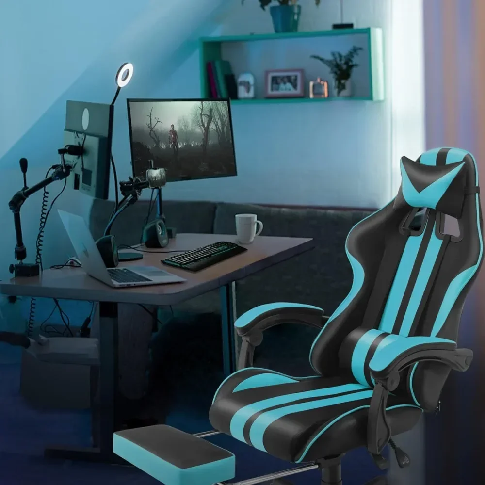 Miami Blue Gaming Chair Computer Gaming Chair With for Adults Teens Shoe-shelf Sofas for Living Room Furniture Bed Frame Ladder