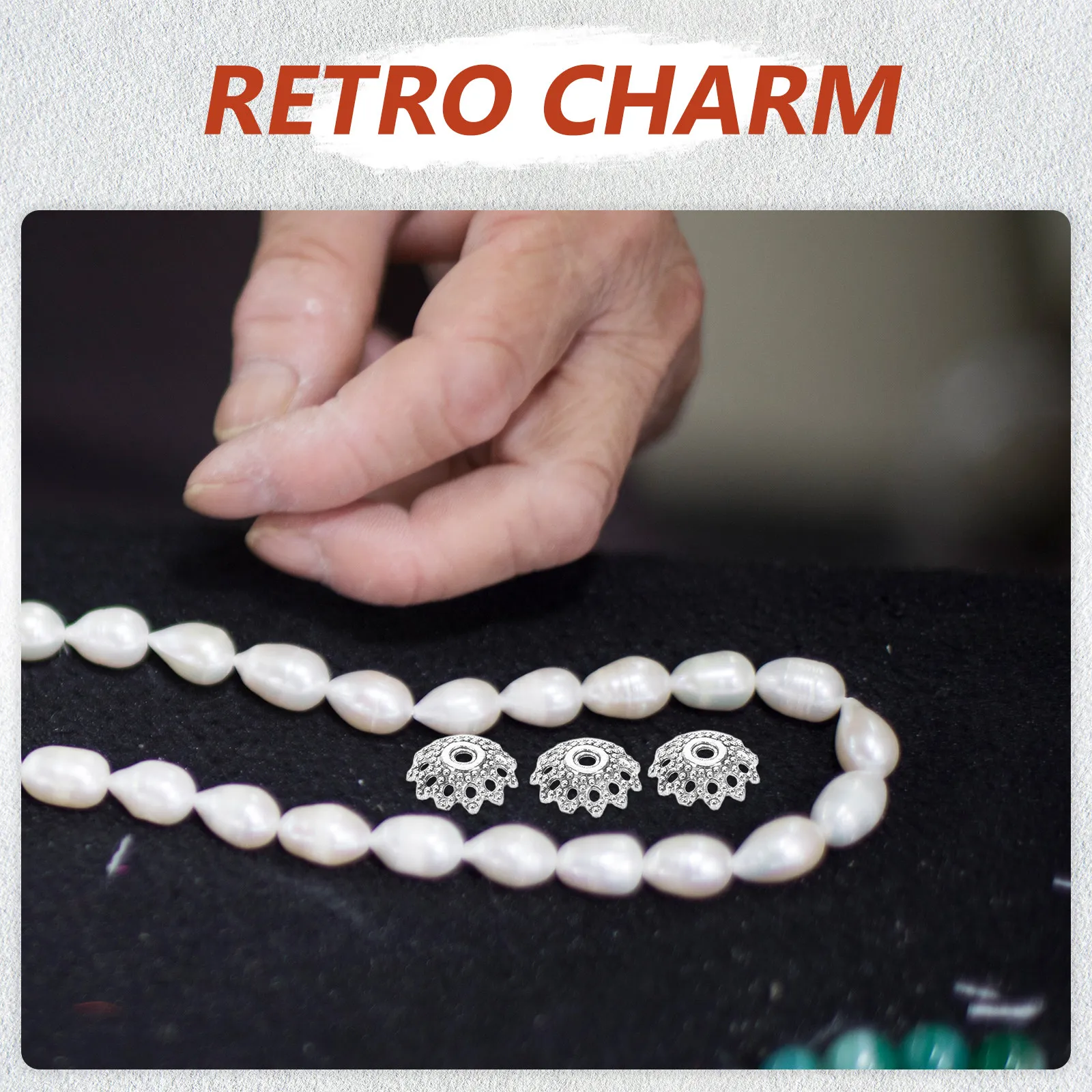 

300 шт. винтажных ювелирных элементов - серебряные металлические колпачки для бусин в форме цветка, полые филигранные разделительные вставки для ожерелий и браслетов своими руками