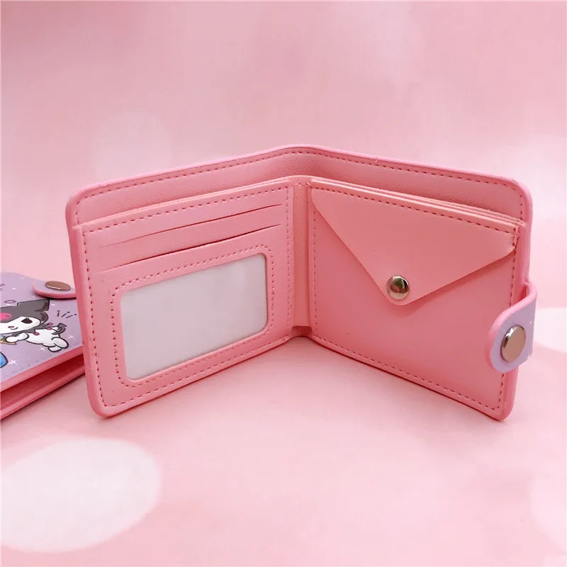 New Sanrio Pu Cute Cartoon Anime Creative Casual Short Style 2% Off Wallet Card Bag Coin Wallet With Button Girl Friend Gift image 5