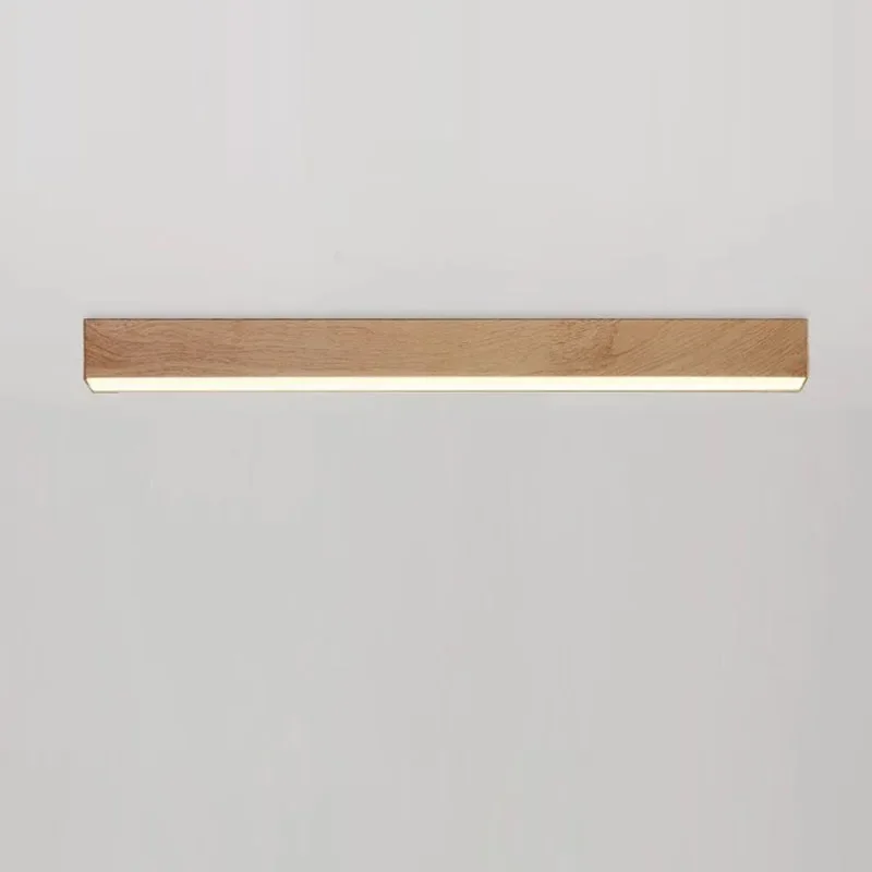 Nordic LED โคมไฟเพดาน Minimalist ยาวแถบไม้โคมไฟตกแต่งสําหรับห้องนั่งเล่น Entryway ห้องนอน Corridor Cloakroom โคมไฟ