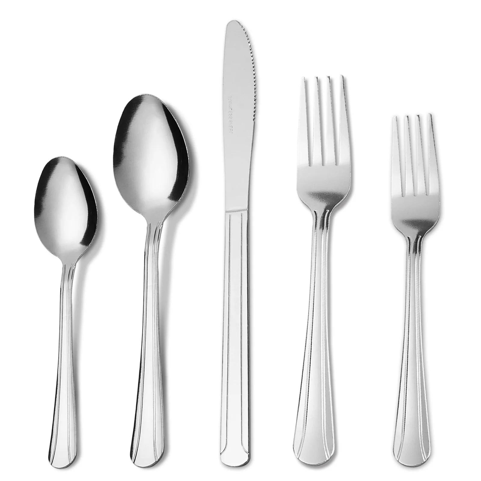 

KOOMADE 40/60 Pcs Flatware Set Service Stainless Steel Knife Fork Spoon Tableware Flatware Set Festival Kitchen Dinnerware Gift