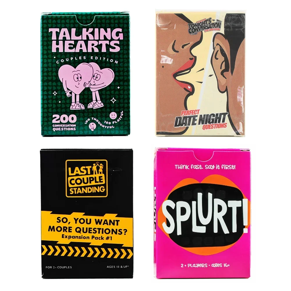 Splurt Think Fast Say It Fast, Talking Hearts,Last Couple Standing, Date Night - Couple Games Couple Dialogue Cards Couple Party