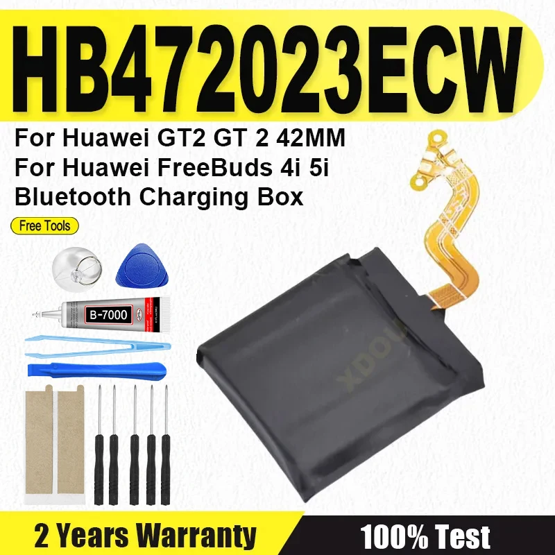215mAh HB472023ECW Battery Batteries For Huawei GT2 GT 2 42MM Watch / FreeBuds 4i 5i Bluetooth Charging Box Battery + Tools