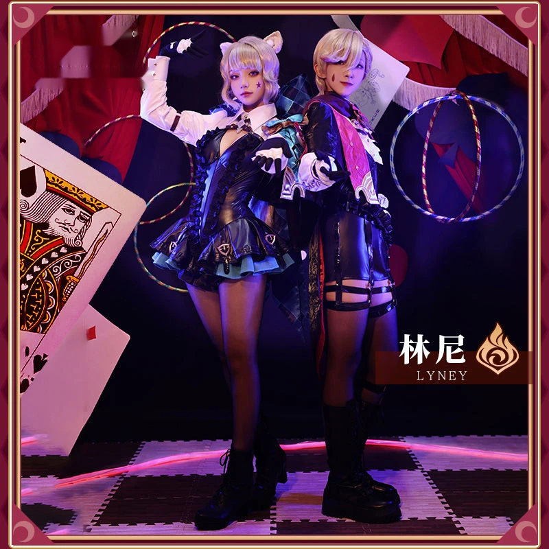 【Coser】 Gioco Genshin Impact Lyney Costume Cosplay Uniforme Halloween Carnevale Festa Natale Gioca di ruolo Abbigliamento Abbigliamento