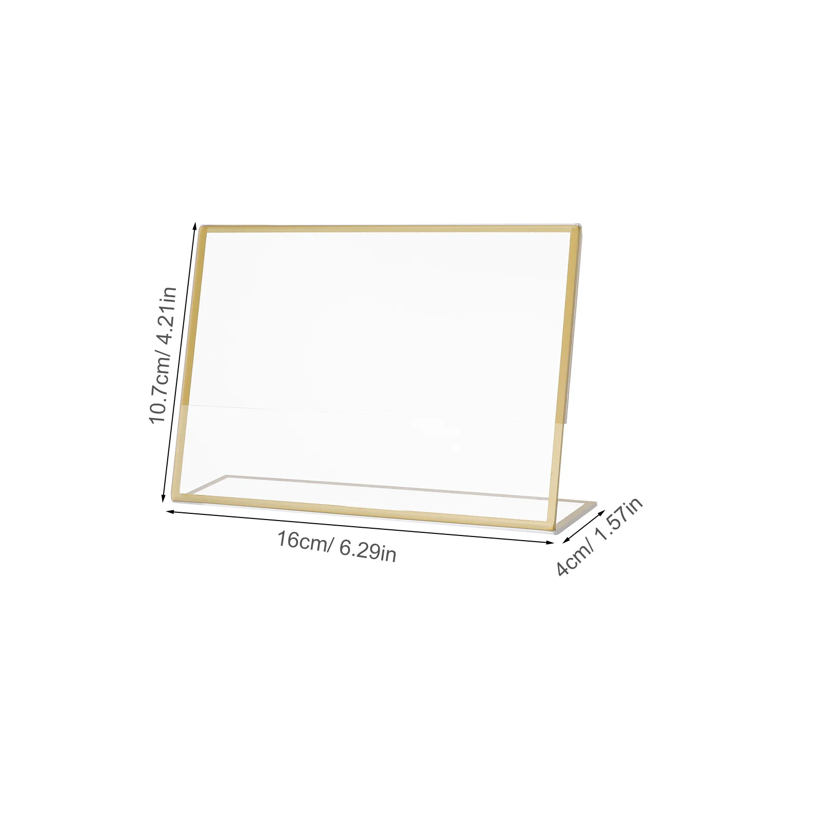 6Pcs Acrylic Sign Holder Clear L Shape Vertical Table Display Stand Slanted Back Paper Insert for Restaurant Office Wedding