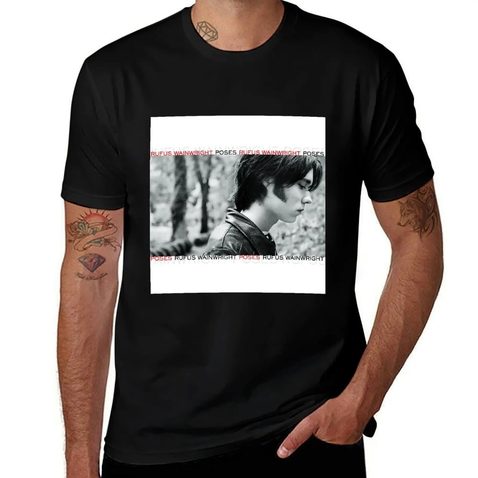 Rufus Wainwright poses T-Shirt Large Size Short Sleeve T-Shirt