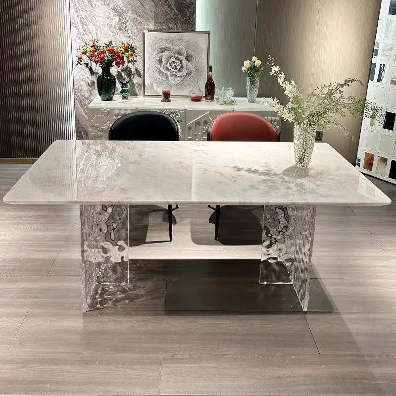 Decor White Dining Table Italian Industrial Style Portable Entryway Dining Table Marble Mid Century Tavolo Pranzo Furniture Home