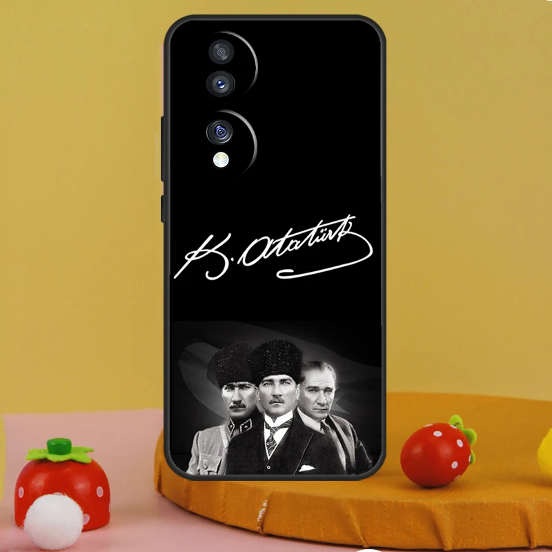 Mustafa Kemal Atatürk assinatura caso para honra 200 pro x9c x9a x8a x7a x6a x7 x8 x9 x8b x9b 50 70 90 magia 5 6 lite capa