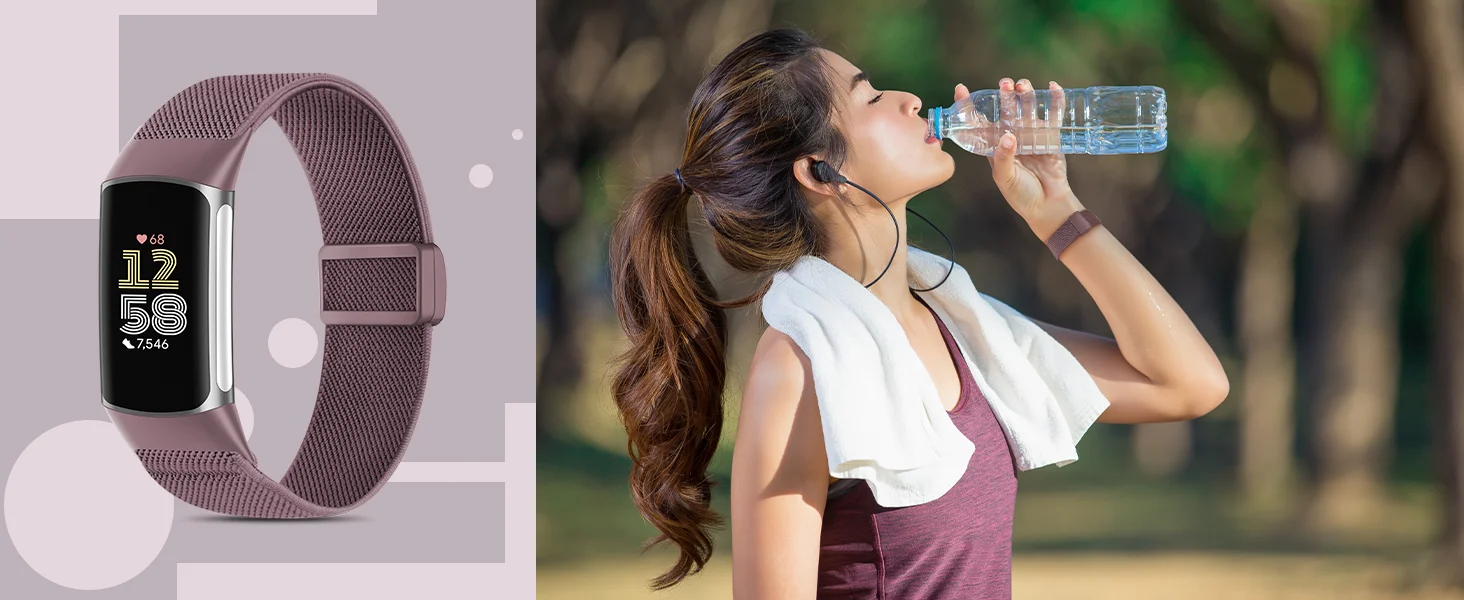 Nylonband für Fitbit Charge 6 5 Sport, dehnbares, atmungsaktives Ersatzarmband, Fitbit Charge 5 für Damen und Herren, Correa Pulseira – Detail 8