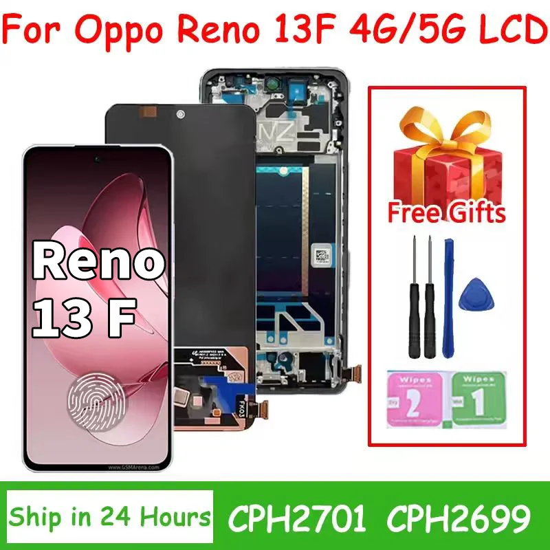 Écran tactile LCD Super AMOLED de 6.67 pouces pour Oppo Reno13 F 4G CPH2701, remplacement de l'écran pour Reno 13F 5G CPH2699