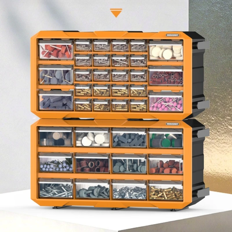 Stackable Parts Organizer |Combination Tool Box with Multiple Grids for Screws, Nuts, Bolts & Small Components Storage JT40