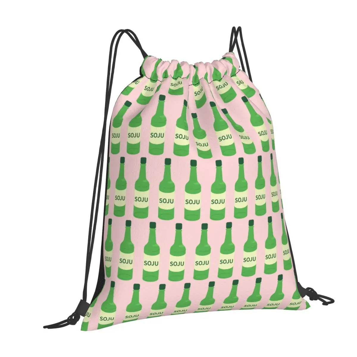 Cute Soju Sticker Backpacks Casual Drawstring Bundle Pocket Storage Bag Book Bags for Travel School