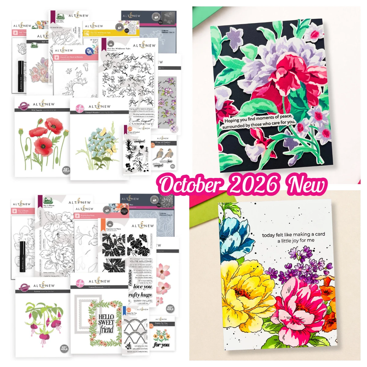 October 2026 Craft-a-Flower: Wild Poppies Layering One-Go Wildflower Tufts Loving Hands Cutting Dies Stencil DIY Scrapbook Diary