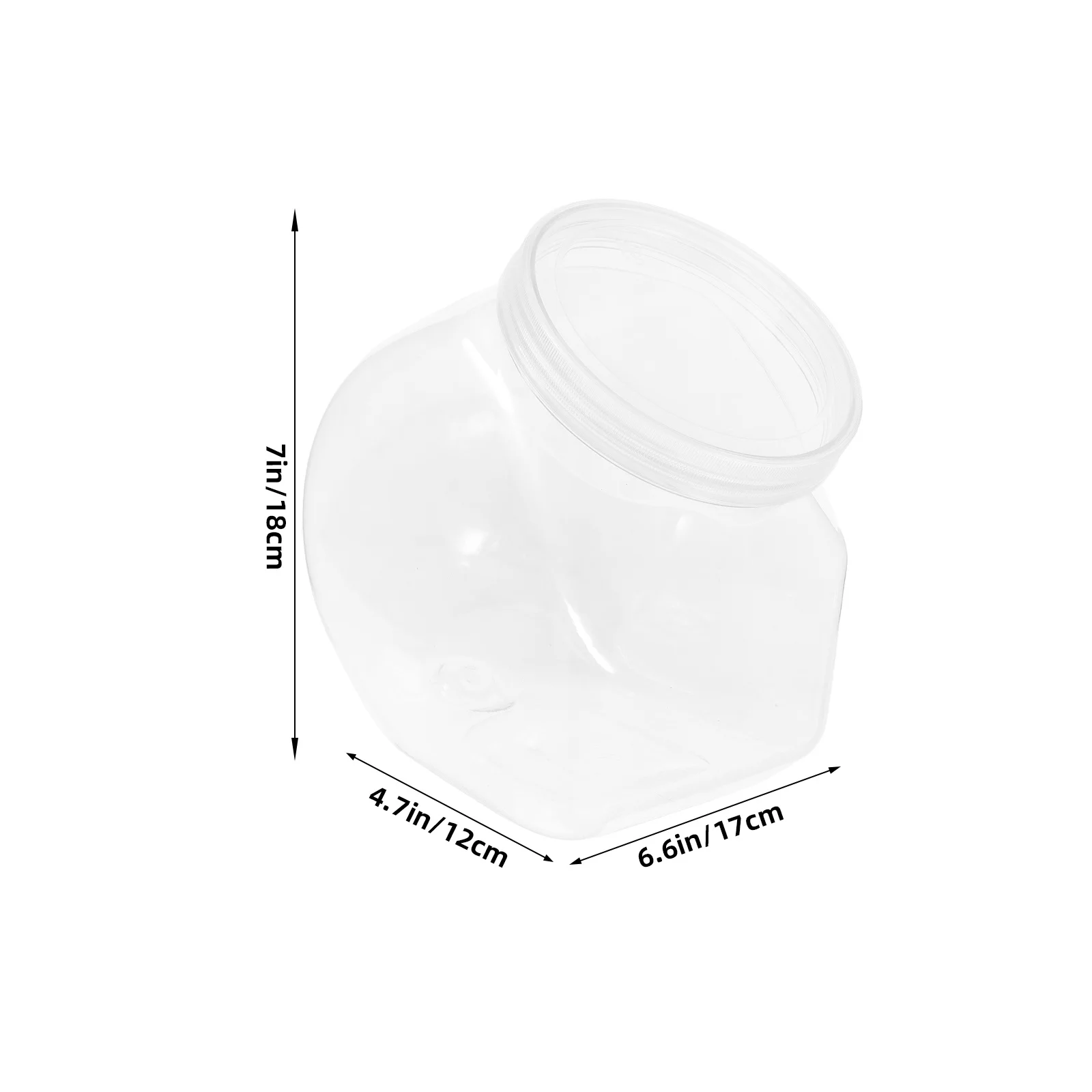 زجاجة تخزين واسعة الفم سعة 2000 مل، برطمان بلاستيكي شفاف للحلوى والكوكيز والقهوة والغسيل السائل