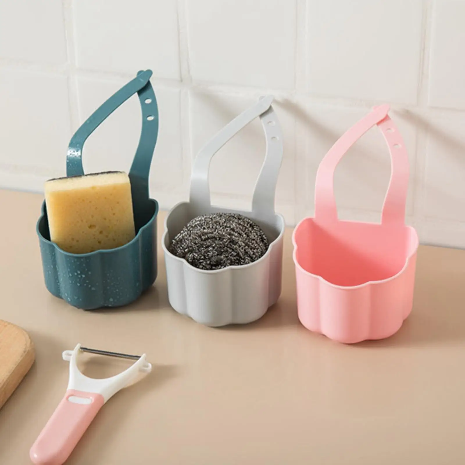Sink Storage Hanging Basket Sink Basket Strainer Multifunctional Drain Shelf Kitchen Sink Strainer Holder for Kitchen