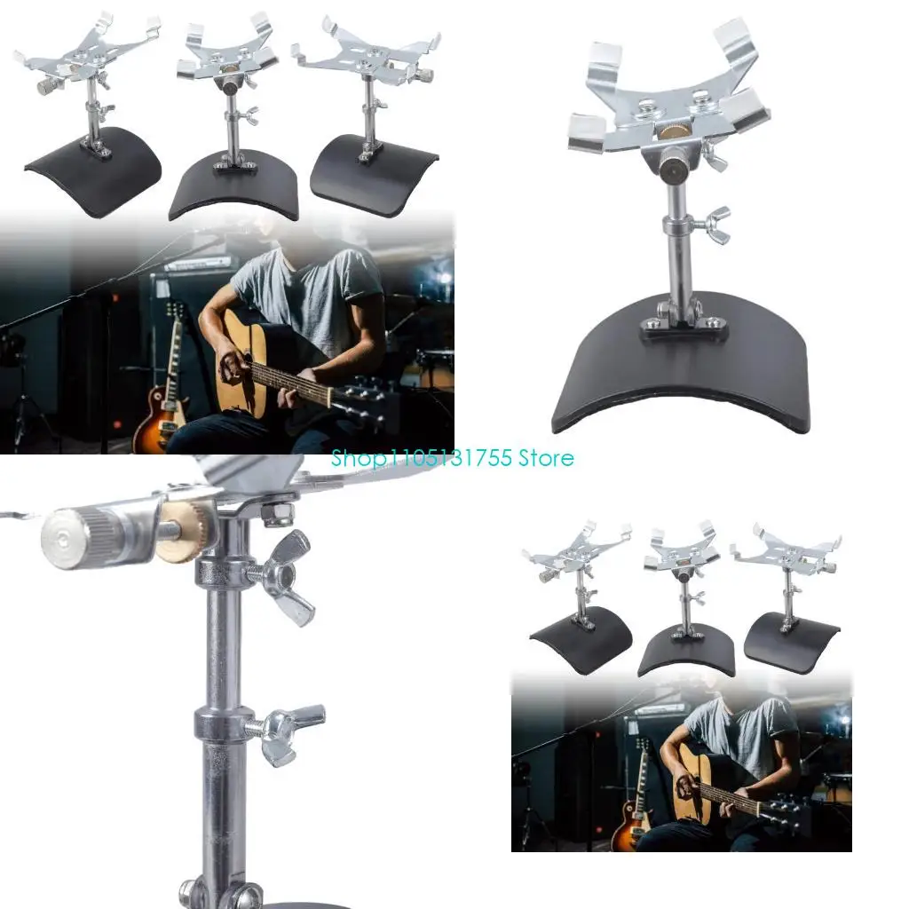 

K0EF Silver Adjustable Clamp Black Nonslip Base Present for Classical Player