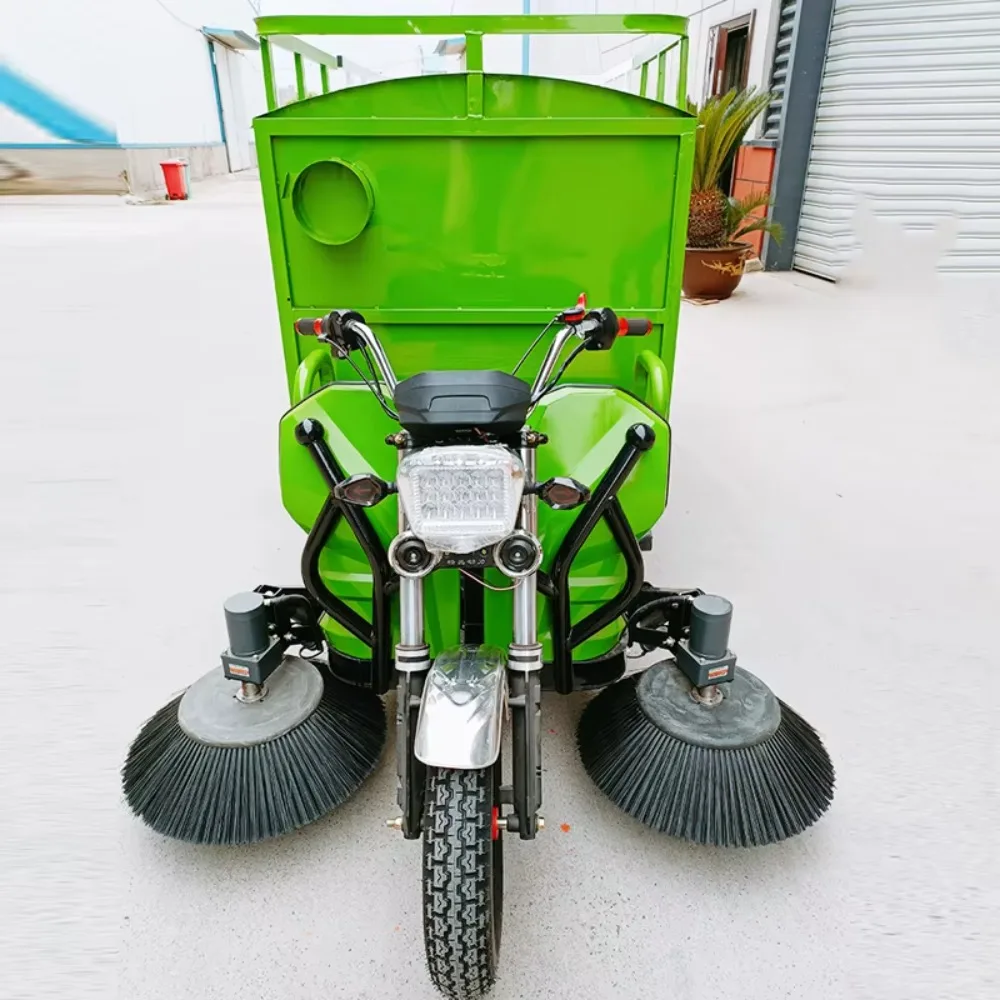 Electric Ride-on Leaf Sweeper Tricycle with High-Efficiency Vacuum 350kg Capacity Made in Shandong 1-Year Warranty