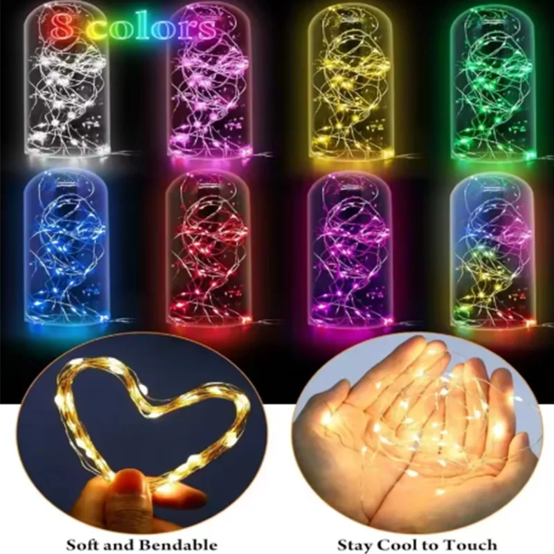 10szt LED String Lights 1M 2M 3M 5M LED Fairy Light Copper Wire String Light for Christmas garden Tree home party decor