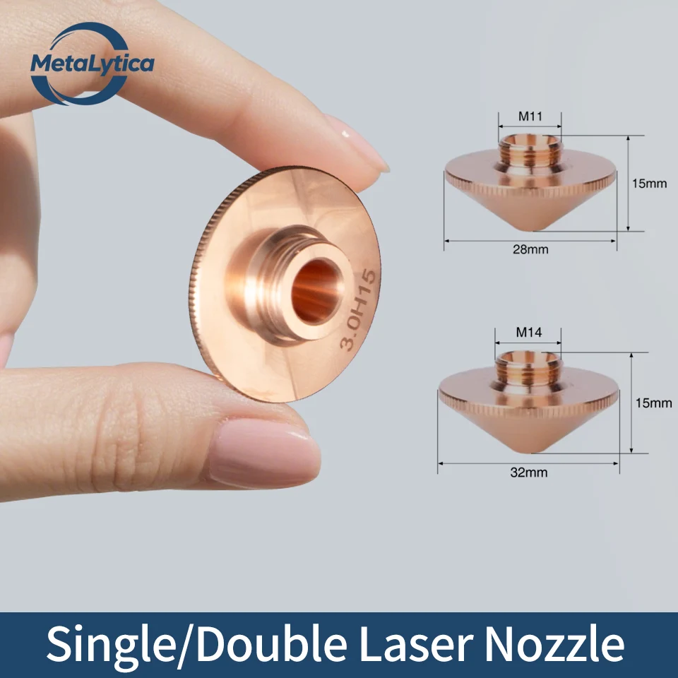 Raytools Laser Cutting Nozzle Single/Double Chrome Layer D32 M14 H15 Caliber 0.8/2.0/2.5/3.0mm For Laser Machine Cutting Nozzle