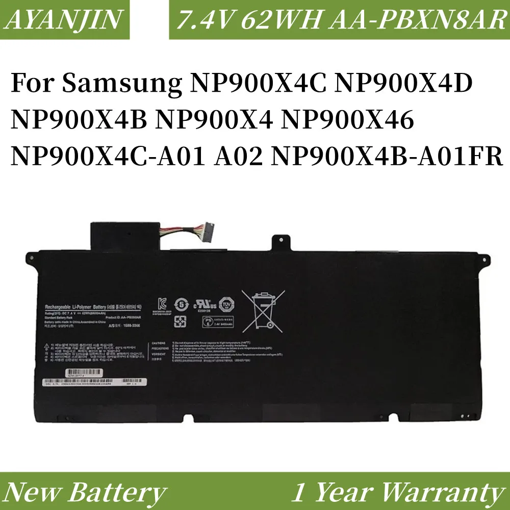Imagem -01 - Bateria do Portátil para Samsung 7.4v 62wh para Np900x4c Np900x4d Np900x4b Np900x4 Np900x46 Np900x4c-a01 A02 Np900x4b-a01fr Aa-pbxn8ar bateria do portatil para samsung 74v 62wh para np900x4c np900x4d np900x4b np900x4 np900x46 np900x4c a01 a02 np900x4b a01fr aa pbxn8ar 01