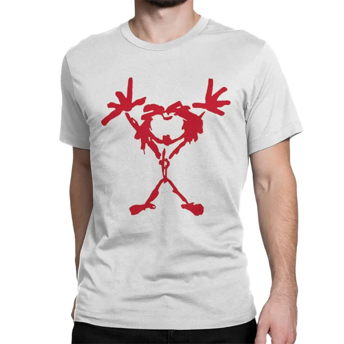 Red Happy Pearls Jam T-Shirts for Men men Heavy Music Band Funny 100% Cotton Tees Crewneck Short Sleeve T Shirts Original Tops image 6
