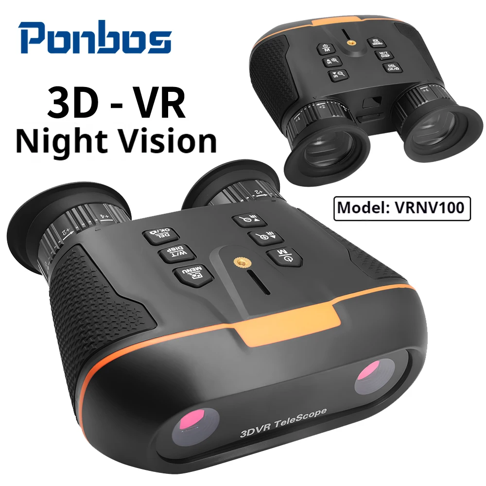 VRNV100 3D-VR عارية العين مناظير للرؤية الليلية 8K 96MP UHD المهنية رئيس شنت تلسكوب كاميرا للصيد التخييم