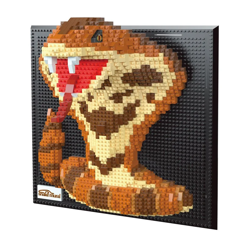 3D DIY Mini Building Block Toys Shark Snake Lion Wolf Construction Brick Blocks Creative Home Decor Decoration Model Adult Gift