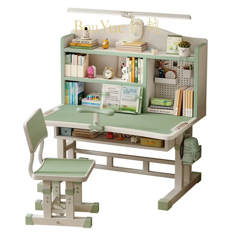 Adjustable Kids Study Desk and Chair Set Ergonomic Height Adjustable Writing Table for Primary School Students Homework