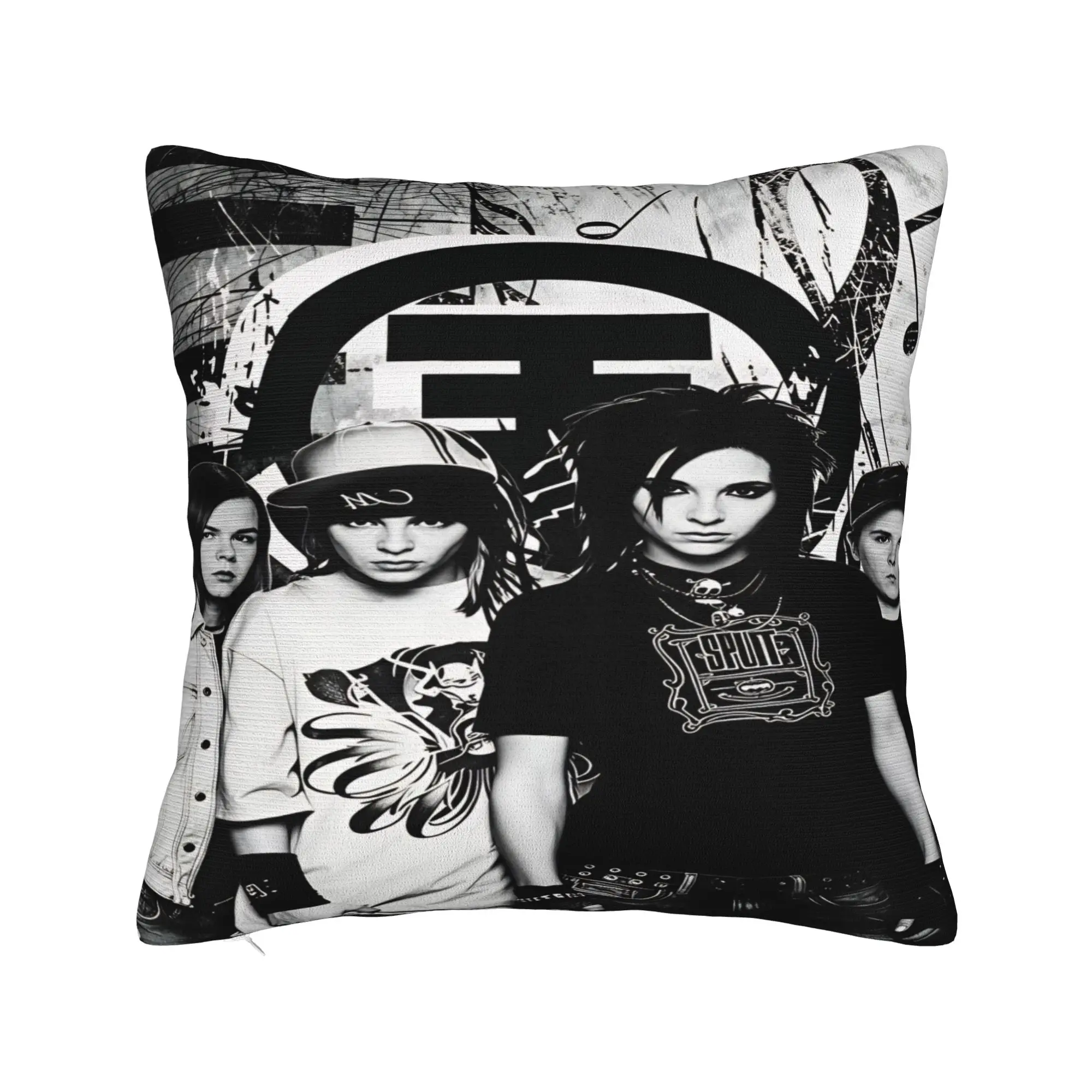 Tokio Hotel Bill Tom Kaulitz  Pillow Case  Square Pillow Cover For Sofa Couch Bed Living Room Vintage Pillowcases