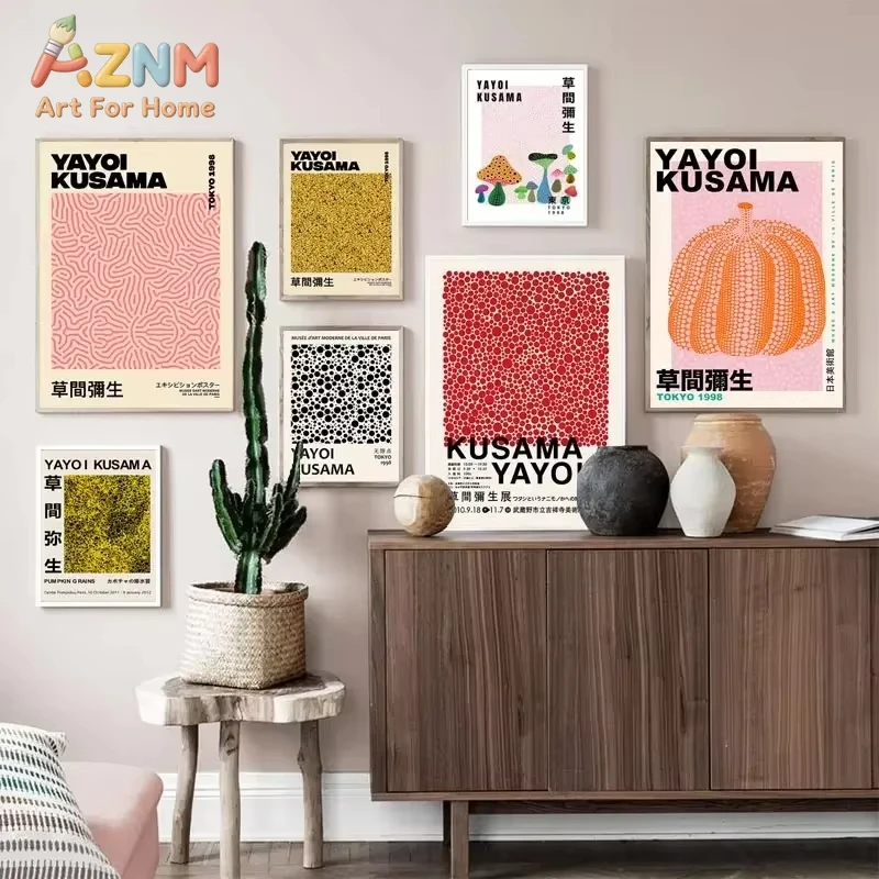 

1pc Yayoi Kusama Pumpkin Posters Abstract Nordic Canvas Painting Modern Wall Art Prints Gallery Decor Pictures for Room Decor
