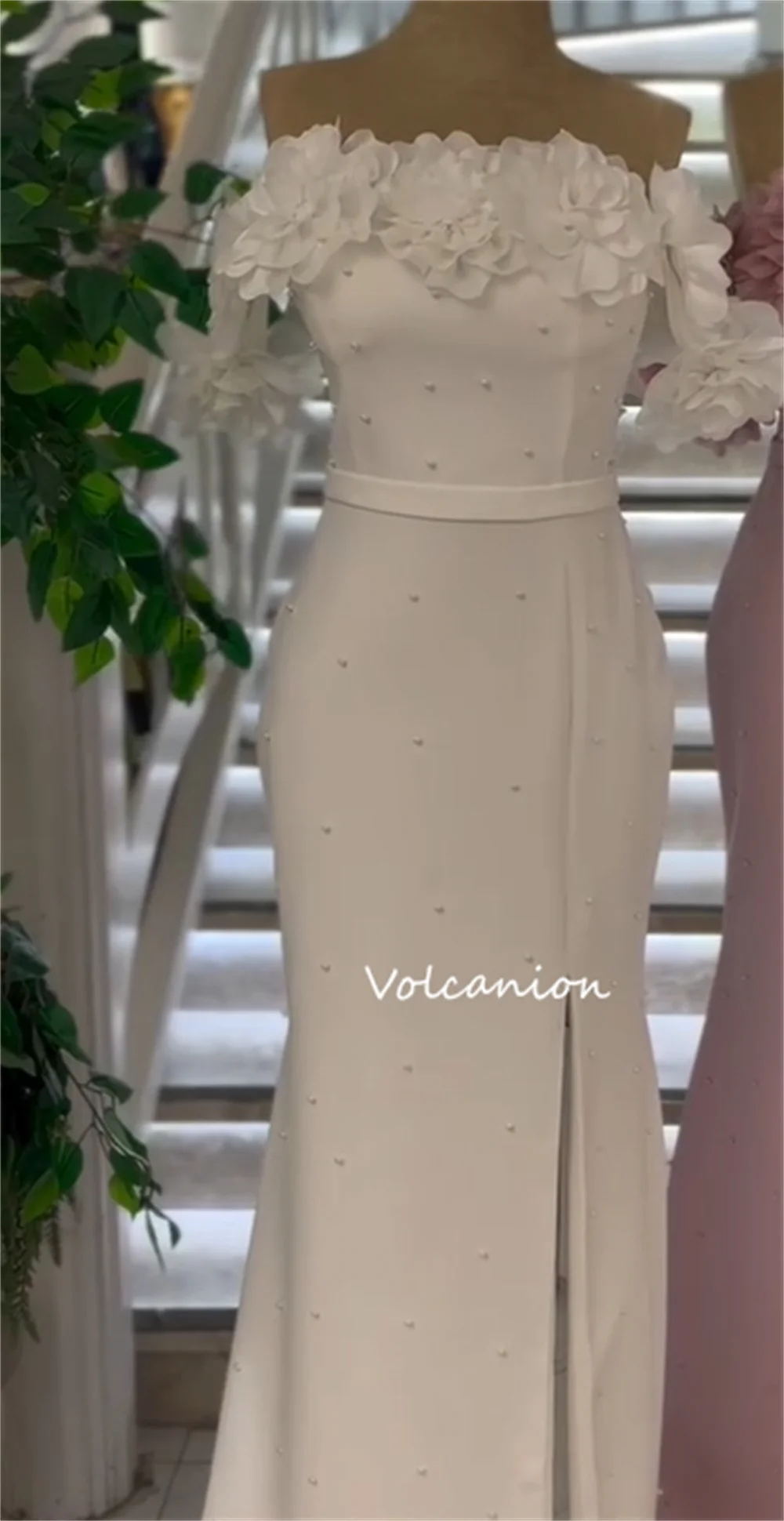 Джерси высокого качества по индивидуальному заказу, длинные платья ручной работы с цветочной трубой и открытыми плечами, элегантные вечерние платья на заказ