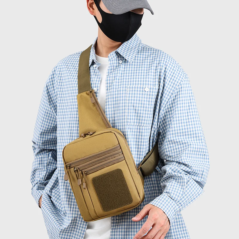 Taktische Umhängetasche für Herren – Leichte Brusttasche zum Wandern & Camping, mit sicheren Reißverschluss-Aufbewahrungstaschen – Detail 18