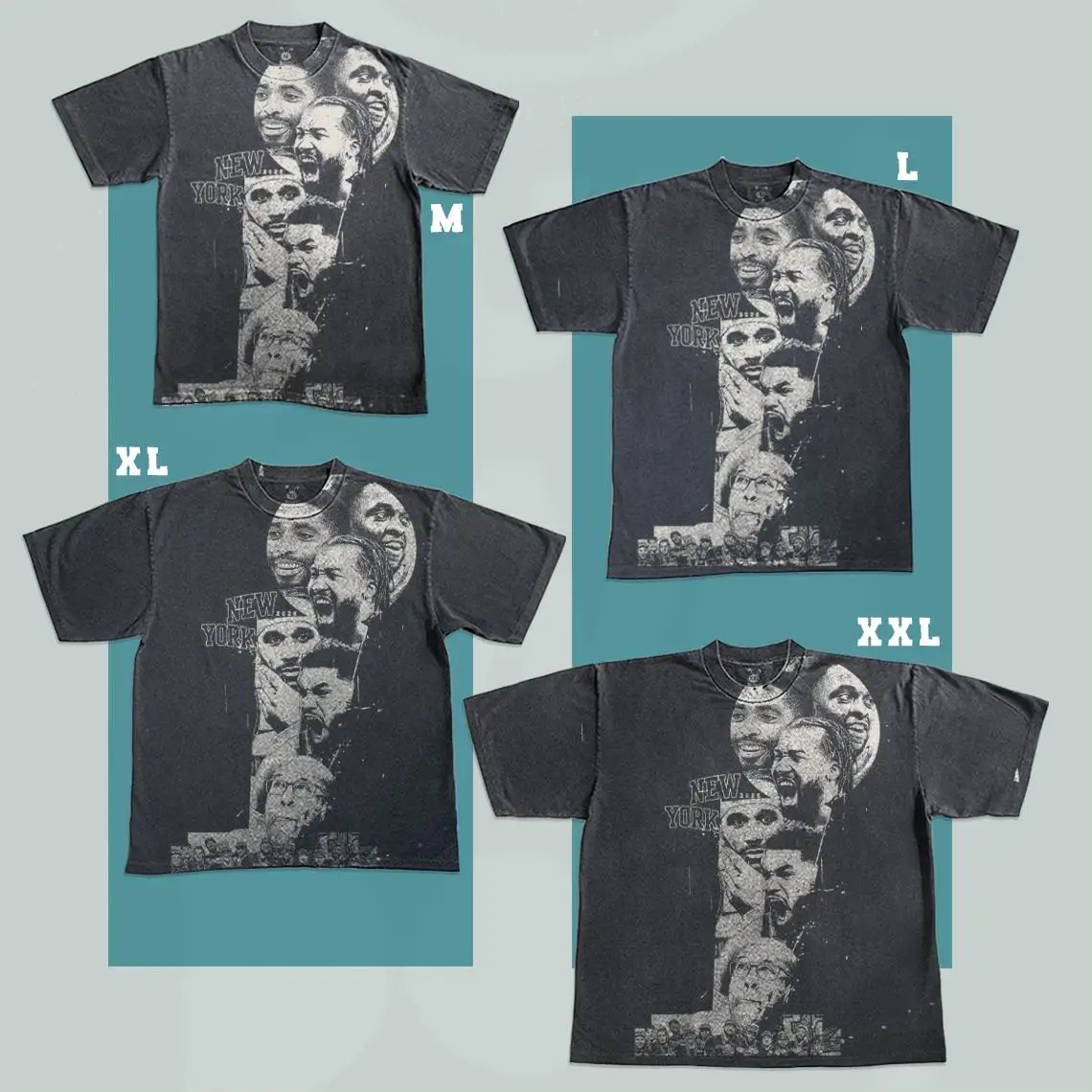 New York Basketball championships 2026 Handmade Bleached T-Shirt: Faded Black shirt Cotton Unisex spray art