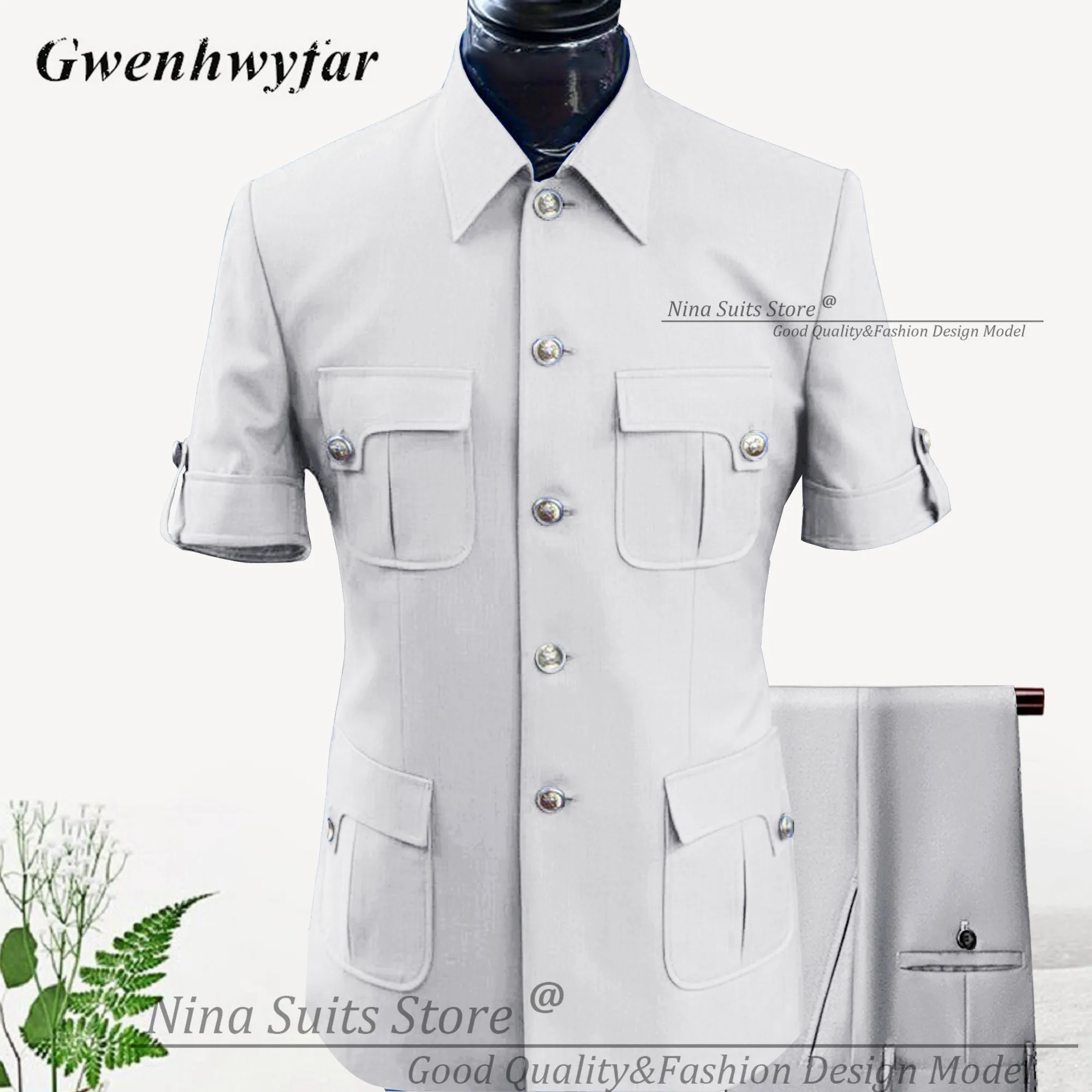 Gwenhwyfar G & N African Style Suit Sky Blue 5