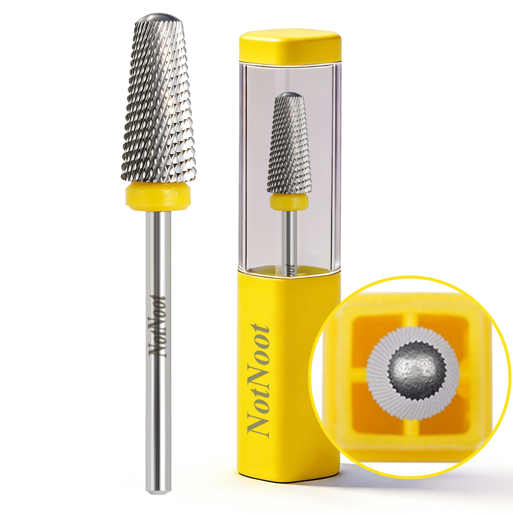 NotNoot Nagelbohrer 3/32'' - Kleiner Fassförmiger Hartmetall-Bit für Professionelle Bearbeitung, Sanftes Entfernen, Polieren & Glätten von Gel-Nägeln – Detail 2