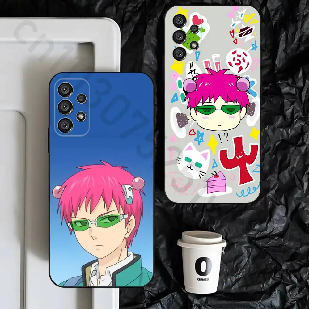 

S-Saiki K Japanese Phone Case for Samsung S25 S24 S23 FE S22 S21 S20 FE plus Ultra Black soft shell