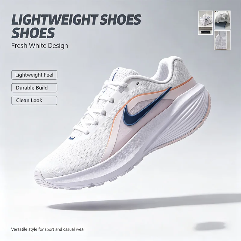 Nike DR2698-110 Flash Sale Light Gray Lightweight Shoes Breathable Mesh Soft Cushion Non-Slip Casual Sneakers for Daily Walking view 3