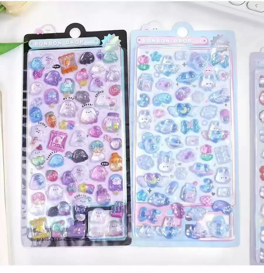 1Pc Cartoon and Beautiful 3D Stereoscopic Relief Acrylic Crystal Stickers for Girls Decorative Stickers image 5