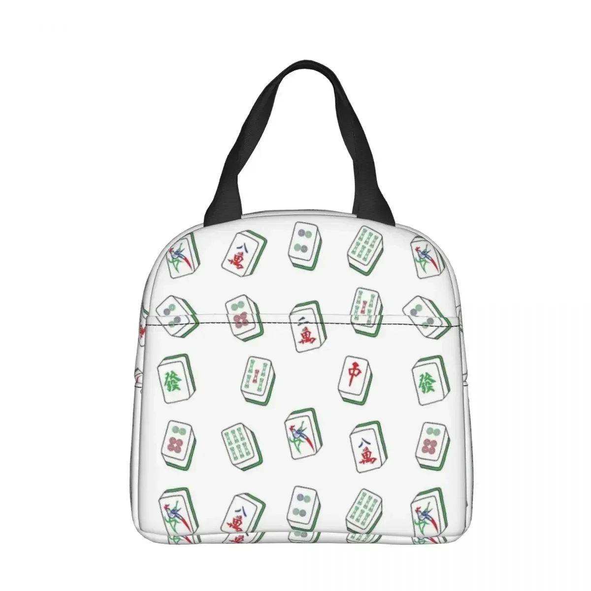 

Mahjong Tiles Insulated Lunch Bag Large Mah Jong Reusable Cooler Bag Lunch Box Tote Beach Outdoor Men Women