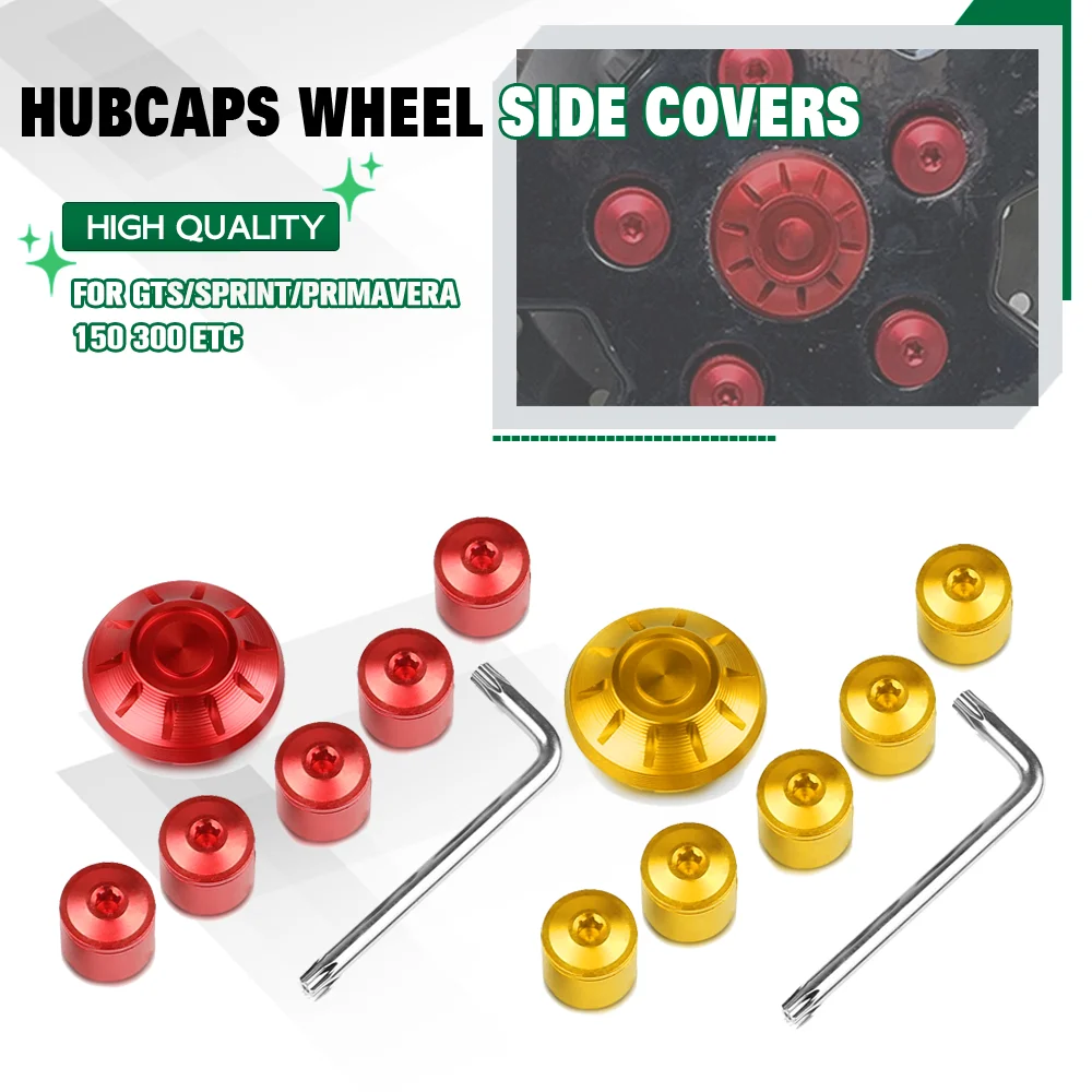 

FOR GTS/SPRINT/PRIMAVERA/LX 150 250 300 etc 2017-2021 Decorative Hubcaps Side Screw Cap Wheel Hub Covers Motorcycle Accessories