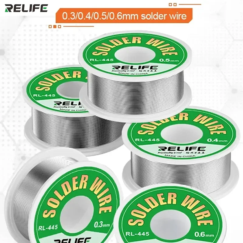 RELIFE RL-445 0.3/0.4/0.5/0.6 مللي متر سلك لحام عالي النقاء سلك قصدير أساسي من الصنوبري أوزان لحام إلكترونية مختلفة #6