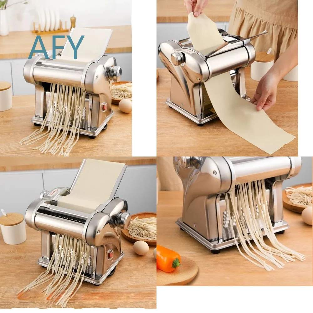Fully Automatic Noodle Machine for Home Use 220V Stainless Steel Pasta Maker Dumpling Skin Press Noodle Maker for Kitchen